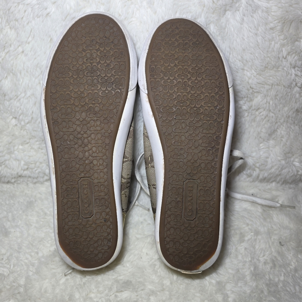 Coach Barrett Gold Signature Monogram Jacquard Sneakers 9.5B - Picture 16 of 16